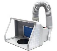 Wiltec Système d'aspiration Airbrush – 9 m³/min – avec Éclairage LED et Ventilation – contrôle par Boutons rotatifs – Cabine à double ventilateur réglable