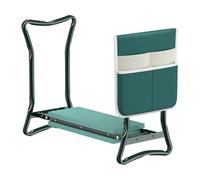 WilTec Tabouret de Jardinier 2 en 1 - 600 x 280 x 490 mm - Capacité 150 kg - en Fer et EVA - Agenouilloir de Jardinage Pliable avec Poche, Assise rembourrée, Siège Jardinier