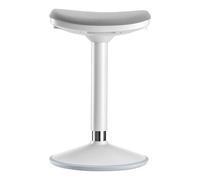 WilTec Tabouret Ergonomique Assis Debout - 36 x 23 x 55-82 cm - Capacité Max. 135 kg - Couleur Grise - avec Ressort à gaz - Fauteuil de Bureau, Chaise Debout Assis