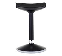 WilTec Tabouret Ergonomique Assis Debout - 36 x 23 x 55-82 cm - Capacité Max. 135 kg - Couleur Noire - avec Ressort à gaz - Fauteuil de Bureau, Chaise Debout Assis