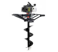 Wiltec Tarière thermique à essence - Moteur 2 temps 2,2 kW 3 CV - Cylindrée 63 cm³ - Usage 2 personnes - Perceuse de sol Jardinage Aménagement - Vis sans fin incluse de 250 mm