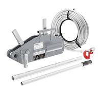 Wiltec Treuil à câble - Charge max. 1600 kg - Longueur 20 m / Ø 11 mm - avec Goupille de sécurité et Crochet - Palan Cabestan pour Levage Traction dans Jardinage Sylviculture Bateau