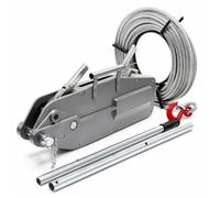 Wiltec Treuil à câble - Charge max. 3200 kg - Longueur 20 m / Ø 16 mm - avec Goupille de sécurité et Crochet - Palan Cabestan pour Levage Traction dans Jardinage Sylviculture Bateau