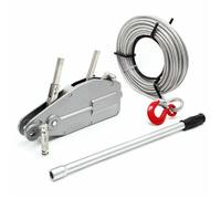 Wiltec Treuil à câble - Charge max. 800 kg - Longueur 20 m / Ø 8,3 mm - avec Goupille de sécurité et Crochet - Palan Cabestan pour Levage Traction dans Jardinage Sylviculture Bateau