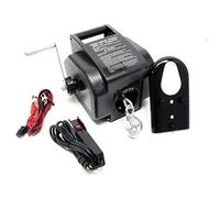 Wiltec Treuil électrique - 12 V - Traction jusqu’à 2267 kg - Cabestan à câble 9,2 m avec Manivelle - Outil Remorque Bateau Remorquage Halage