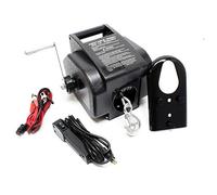 Wiltec Treuil électrique - 12 V - Traction jusqu’à 4990 kg - Cabestan à câble 10,5 m avec Manivelle - Outil Remorque Bateau Remorquage Halage