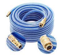 Wiltec Tuyau d’air comprimé PVC 20 m - Diamètre extérieur 12 mm - Flexible pneumatique pour compresseur - Gaine en tissu - Raccord rapide