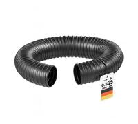 Wiltec Tuyau d'aspiration noir - 0,5 m / Ø 25 mm (1"") / 180 g/m - avec Spirale de renforcement - Tube souple sans pression en PVC -