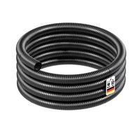 Wiltec Tuyau d'aspiration noir - 10 m / Ø 32 mm (1 1/4"") / 205 g/m - avec Spirale de renforcement - Tube souple sans pression en PVC
