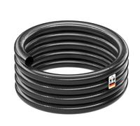 Wiltec Tuyau d'aspiration noir – 10 m / Ø 40 mm (1 1/2") / 610 g/m – avec Spirale de renforcement – Tube à pression souple en PVC – pour Arrosage Irrigation Jardinage Évacuation Refoulement