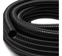 Wiltec Tuyau d'aspiration noir – 10 m / Ø 50 mm (2") / 435 g/m – avec Spirale de renforcement – Tube souple sans pression en PVC – pour Arrosage Irrigation Jardinage Évacuation Refoulement