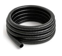 Wiltec Tuyau d'aspiration noir - 5 m / Ø 20 mm (3/4"") / 110 g/m - avec Spirale de renforcement - Tube souple sans pression en PVC -
