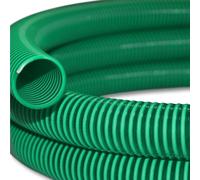 Wiltec Tuyau d'aspiration vert – 25 m / Ø 50 mm (2") / 350 g/m – avec Spirale de renforcement – Tube à pression souple en PVC – pour Arrosage Irrigation Jardinage Évacuation Refoulement