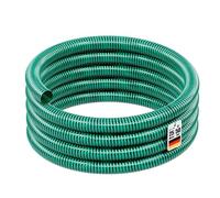 Wiltec Tuyau d'aspiration vert – 25 m / Ø 50 mm (2") / 350 g/m – avec Spirale de renforcement – Tube à pression souple en PVC – pour Arrosage Irrigation Jardinage Évacuation Refoulement
