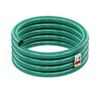 Wiltec Tuyau d'aspiration vert - 5 m/Ø 40 mm (1 1/2") / 470 g/m - avec Spirale de renforcement - Tube à pression souple en PVC - pour Arrosage Irrigation Jardinage Évacuation Refoulement
