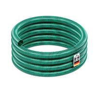 Wiltec Tuyau d'aspiration vert – 50 m / Ø 20 mm (3/4") / 200 g/m – avec Spirale de renforcement – Tube à pression souple en PVC – pour Arrosage Irrigation Jardinage Évacuation Refoulement