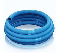 Wiltec Tuyau piscine bleu - 12 m de long, Ø 38 mm - Tuyau solaire flottant à sections préformées - 190 g/m - made in Europe - Boyau