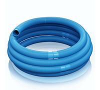 Wiltec Tuyau piscine bleu - 15 m de long, Ø 38 mm - Tuyau solaire flottant à sections préformées - 190 g/m - made in Europe - Boyau d’aspiration solaire