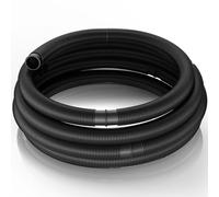 Wiltec Tuyau piscine noir - 15 m de long, Ø 38 mm - Tuyau solaire flottant à sections préformées - 190 g/m - made in Europe - Boyau d’aspiration solaire