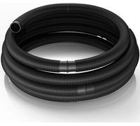 Wiltec Tuyau piscine noir – 30 m de long, Ø 32 mm – Tuyau solaire flottant à sections préformées – 165 g/m – Europe – Boyau d’aspiration solaire