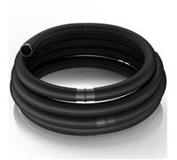 Wiltec Tuyau piscine noir - 9 m de long, Ø 38 mm - Tuyau solaire flottant à sections préformées - 190 g/m - made in Europe - Boyau d