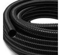 Wiltec Tuyau spiralé de refoulement aspiration - 25 m - Noir Flexible - Ø 32 mm (1 1/4") - avec Spirale de renforcement - évcuation, écoulement, drainage, arrosage sous pression