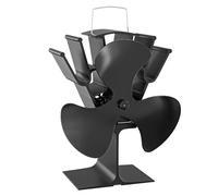 WilTec Ventilateur de poêle à bois - 3 Hélices - 1100 tr/min - 70-350 °C - Autoalimentation thermique par Chaleur Sans courant - Distribution homogène de chaleur de cheminée
