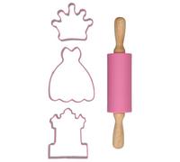 Wilton Baking Kit, Kit de Pâtisserie avec Emporte-pièces, Princess, Set/4
