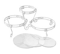 Wilton Cakes & Treats Display Set, Présentoir à Gâteaux, Blanc, 3-Piece | Présentoir à Gâteaux à 3 Étages, Étagère pour Gâteaux, Cupcakes et Desserts, Métal avec Plateaux en Plastique Transparant
