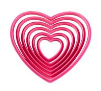 Wilton Cookie Cutter Nesting Heart, Lot de 6: Emporte-Pièces Cœur Set de Découpoirs en Plastique en Forme de Cœur, Pâtisserie, DIY - Set/6