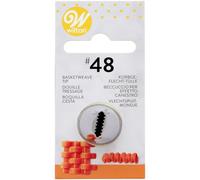 Wilton Decorating Tip, Douille à Pâtisserie, #048 Basketweave Carded | Douille en inox, Réutilisable, Pour décorer gâteaux et cupcakes, Compatible lave-vaisselle