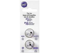 Wilton Douille Patisserie #3 et #16 pour Poche à Douille - Outil de Décoration pour Gâteaux, Biscuits, Muffins, Churros - Réutilisable et Compatible Lave-Vaisselle - Lot de 2