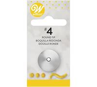 Wilton Douille Patisserie #4 en Acier Inoxydable pour Poche à Douille - Outil de Décoration pour Gâteaux, Biscuits, Muffins, Churros - Réutilisable et Compatible Lave-Vaisselle - #004 Rond