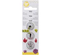 Wilton Douilles à Pâtisserie #104, #352, #224, Douilles Professionnelle Métallique Buse de Glaçage Réutilisable pour la Décoration de Gateaux, Muffins et de Cupcakes
