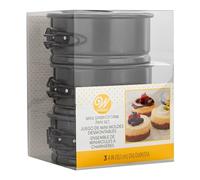Wilton Mini Springform, Moule à Gâteau, Set/3, Ø 10 cm | Flacons à Faire Fondre pour Chocolat et Candy Melts, Dosage et Décoration Précis, Réutilisables