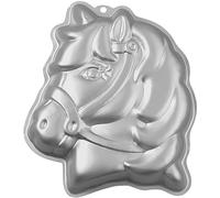Wilton Moule à Tarte 3D Cheval - Moule à Gâteau en Aluminium Forme Poney 3D, Idéal pour Anniversaire Enfant et Fêtes - 27,5 x 17 x 10 cm
