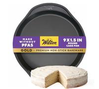 Wilton Perfect Results Round Non-Stick Cake Pan, Moule à Gâteau, Ø 23 cm | Moule à Gâteau Antiadhésif Premium, Poignées Confortables, Construction Robuste, Répartition Uniforme de la Chaleur