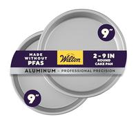 Wilton Performance Pans Lot de 2 Moules à Gâteau Ronds Ø 23 cm : Moules Ronds en Aluminium Anodisé pour Répartition Uniforme de la Chaleur, Moules à Pâtisserie, Moules à Gâteau Empilés - 22,8x5,08 cm