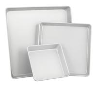 Wilton Performance Pans, Moule à Gâteau, Set 3 | Moule à Gâteau Carré, Répartition Uniforme de la Chaleur, Plaque à Gâteau, Moule à Tarte, Moule de Cuisson