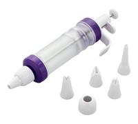 Wilton Seringue à Décorer Desserts Plus, Outil de Décoration de Gâteaux, Poche à Douille avec 5 Douilles et 2 Adaptateurs, Seringue Pâtisserie, Décorateur de Desserts - 28 x 5 cm