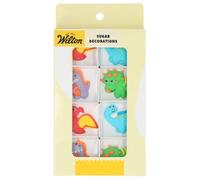 Wilton Sugar Decorations Happy Dino's Set/8: Décors Sucrés Dinos Joyeux, Parfait pour Décorer Cupcakes, Biscuits et Gâteaux, Decoration comestible gateau