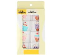 Wilton Sugar Decorations Ice Cream Party Set/8: Décors Sucrés Fête Glacée: Milkshakes, coupes glacées, cornets et glaces sur bâtonnet, Decoration comestible gateau, cupcakes, biscuits