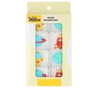 Wilton Sugar Decorations Space Adventures Set/8: Décors Sucrés Aventures Spatiales: Astronautes, planètes, fusées et Terre, Décorer Cupcakes, Biscuits et Gâteaux, Decoration comestible gateau