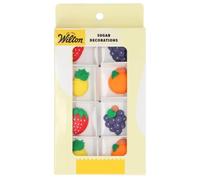 Wilton Sugar Decorations Summer Fruits Set/8: Décors Sucrés Fruits d'Été: Fraises, raisins, ananas et mandarines, Parfait pour Décorer Cupcakes, Biscuits et Gâteaux, Decoration comestible gateau