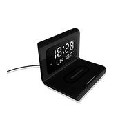 Wincal Réveil Chargeur sans Fil, Horloge numérique à Affichage LED, avec Calendrier de Date et température (Noir)