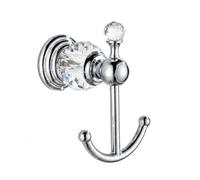 Wincase Crochet Mural Double en Cristal chromé pour Peignoir, Salle de Bain, Style Moderne