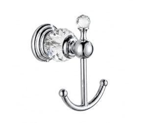 Wincase Crochet Mural Double en Cristal chromé pour Peignoir, Salle de Bain, Style Moderne