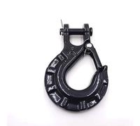 Winch Hook 3/8", Heavy Duty Forgé en acier forgé Grade 70 Verrou de sécurité Winch Hook Clevis Slip Hook avec verrou de sécurité Max 35,000 lbs pour Winch Rope, ATV, UTV, véhicule tout-terrain (noir)
