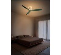 WIND CALM CUSTOM RATTAN - Ventilateur de plafond 40W silencieux Ø132 cm avec éclairage LED dans le corps et la lampe -