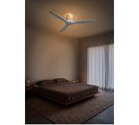 WIND CALM CUSTOM RATTAN - Ventilateur de plafond 40W silencieux Ø132 cm avec éclairage LED dans le corps et la lampe -